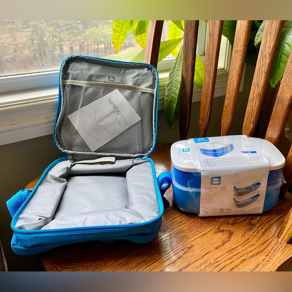 NEW! BENTGO All In One Stackable Lunch Box + Insulated Bag BLUE
